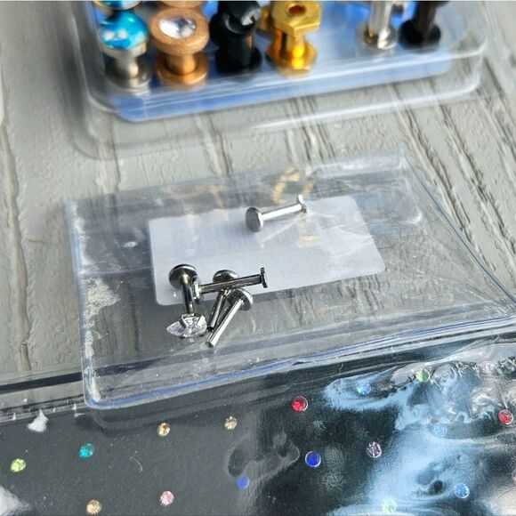 Body jewelry bundle w carry bag 60+ pc lot labret nose ring ear wrist - Picture 6 of 16